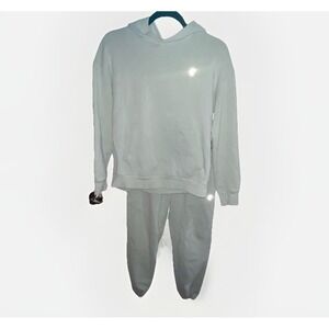 Zyia Active Women's Soft Mint Hoodie And Sweatpants Cotton Set